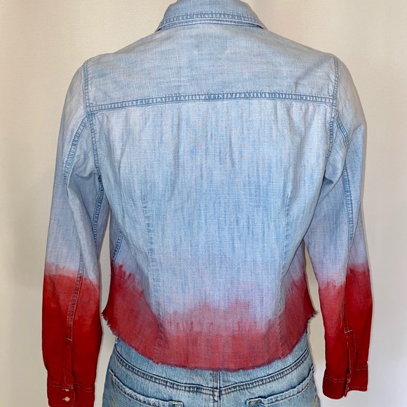 *CUSTOM DYED DENIM CROPPED SHIRT - Picture 4 of 6